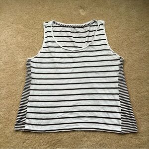 Talbots Women’s White Striped Tank Top - Size XL - VGUC - Cotton/Modal